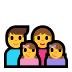 👨‍👩‍👧‍👧 family: man, woman, girl, girl display on Windows